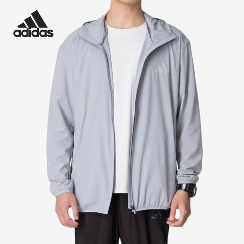 Adidas阿迪达斯正品跑步男速干拉链口袋连帽长袖运动帽子KU8498