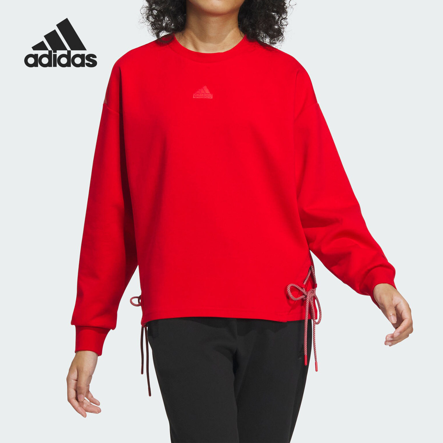 Adidas/阿迪达斯正品FUSTL SWEAT 1女士圆领卫衣套头衫IM8955