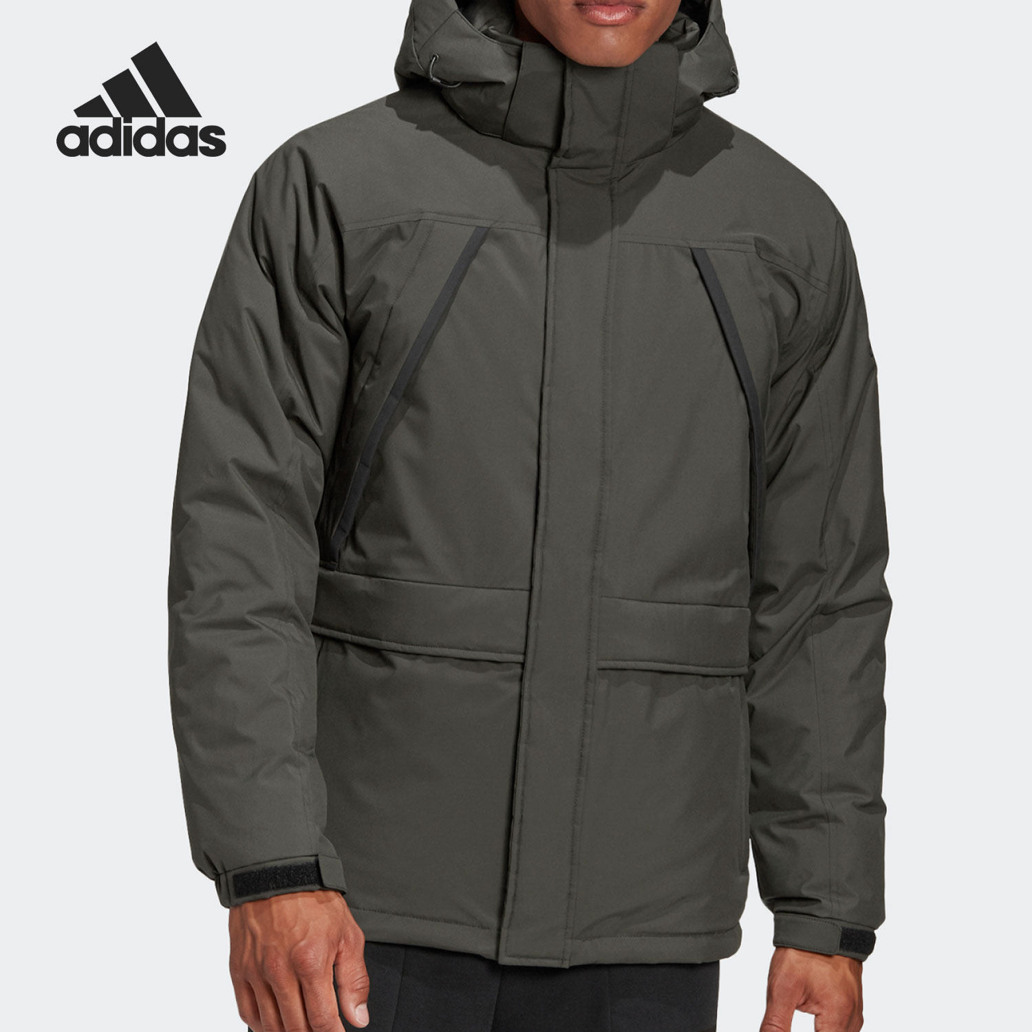 Adidas/阿迪达斯正品冬季新款男子户外运动连帽羽绒服GK0669