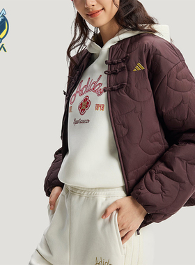 Adidas/阿迪达斯正品冬季女士宽松保暖运动休闲复古棉服KS0629