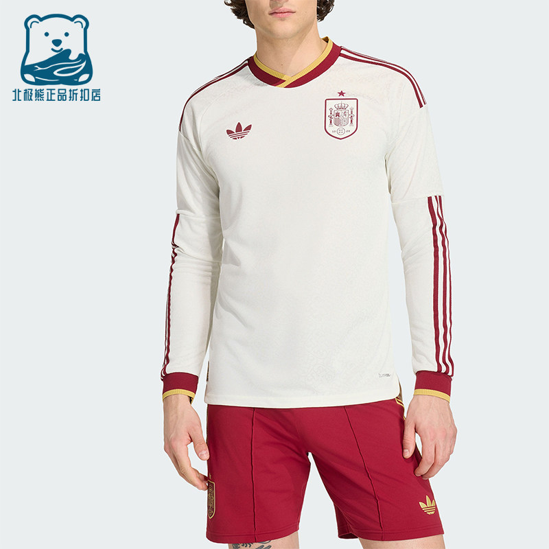 Adidas/阿迪达斯正品三叶草男士复古足球球衣舒适长袖T恤KA1957