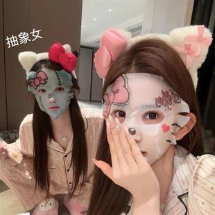 粉色蝴蝶结毛绒发箍kitty猫咪秋冬发卡发饰洗脸敷面膜可爱少女心