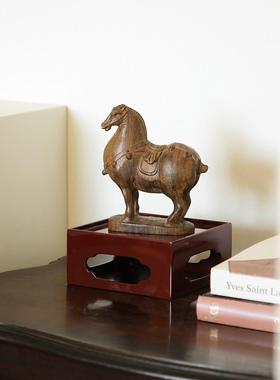 ladylike 沉香木雕生肖马摆件 家居书房办公室桌面马到成功装饰品