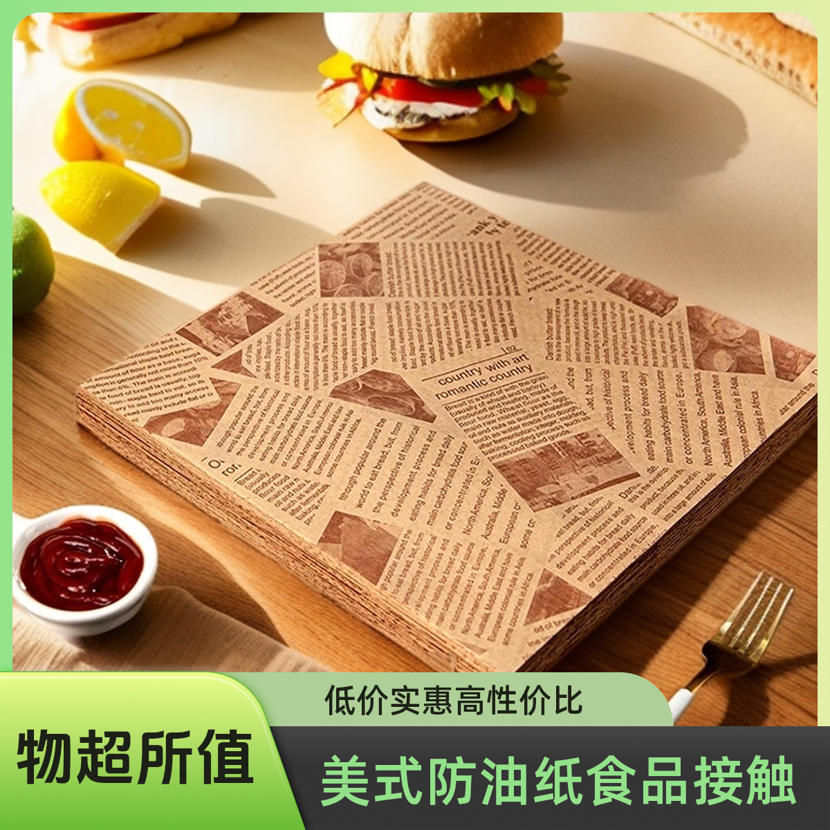 商用油纸垫纸牛皮纸食品食物专用烧烤油炸小吃垫盘隔油防油垫纸