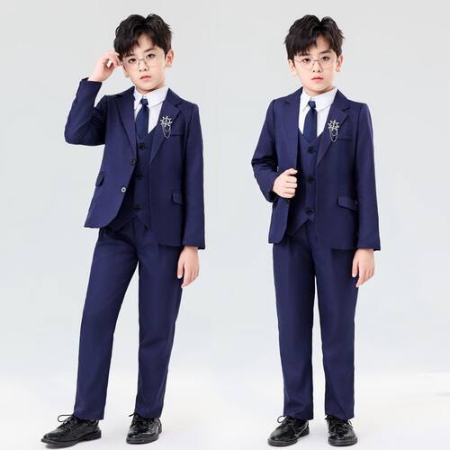 儿童西装套装男童主持人礼服花童痞帅小西装中大童钢琴演出服秋冬