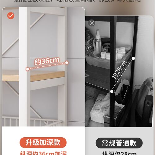 厨房置物架多层果蔬菜架落v地多功能储物架烤箱微波炉锅具收纳架