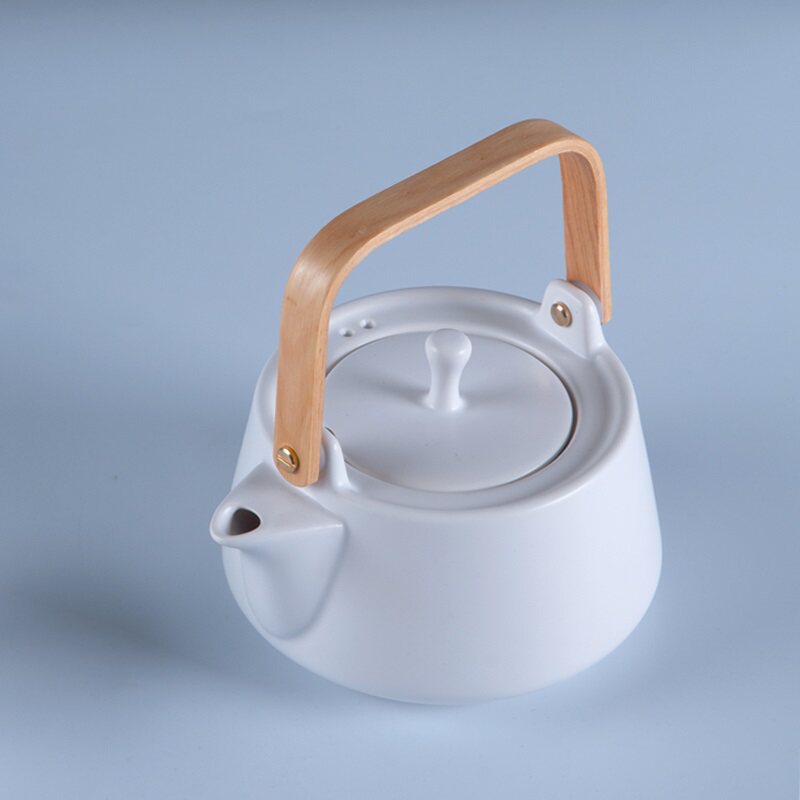 陶瓷烧水b壶白泥壶泡茶壶提梁侧把壶功夫煮茶器电陶炉陶壶家用单