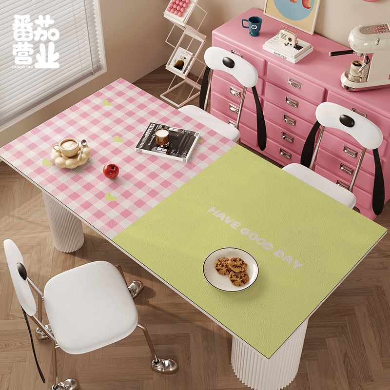 多巴胺餐桌垫子粉色少女风桌垫A奶油风皮革隔热免洗可擦桌面保护,居家布艺,桌布,淘宝优惠券,粉丝福利购,淘宝优惠卷