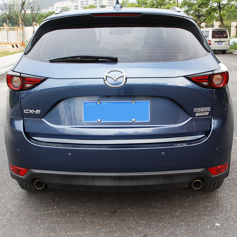专用于马自达17-22款cx-5尾A门饰条 cx5后备箱装饰条车身亮条改装