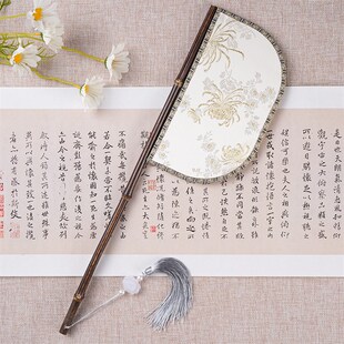 刀把扇便面扇银杏叶紫竹长柄刀扇汉服拍I照跳舞蹈道具复古异形扇