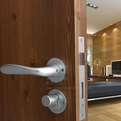 太空铝房门锁f分体锁卧室内门雅白色实木5845孔磁吸静音5850孔圆