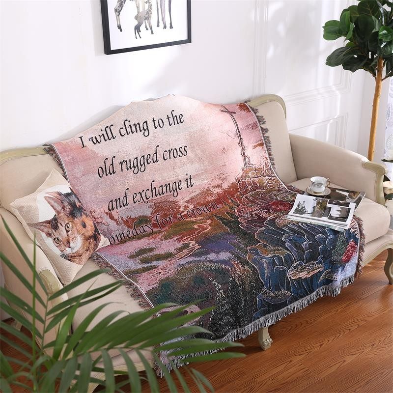 外贸美式乡村沙发巾沙发毯全棉线毯装F饰毯单人沙发全盖地毯盖巾,居家布艺,沙发套,淘宝优惠券,粉丝福利购,淘宝优惠卷