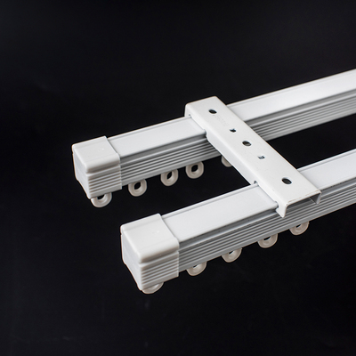 流韵加厚重型铝合金窗帘轨道纳z米消音单轨双轨窗帘杆滑轨顶装侧