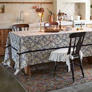 偏爱集法式椅垫靠垫亚麻坐垫薄款荷叶边复古O茶椅垫防滑餐桌椅子