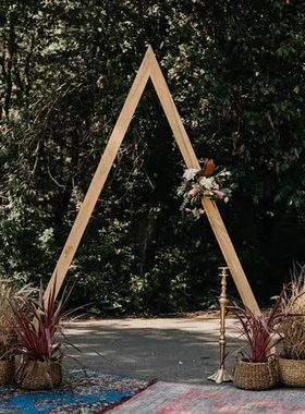 三角形森系婚礼拱门户外花门装饰木架insL风婚庆用品拍摄道具包邮