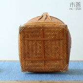 竹编提篮竹编收纳筐带提手果篮客厅家用茶几水果盘竹X制面包编织