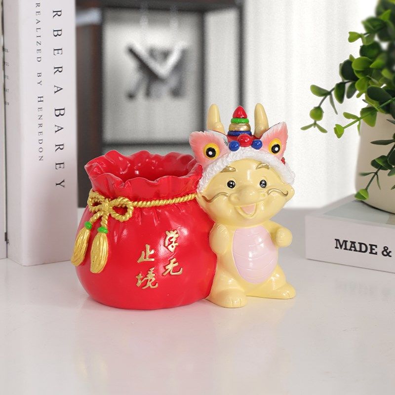 生肖龙创意大容量笔筒学生桌面书房收纳置物笔盒办公Z室笔桶摆件,家居饰品,桌面摆件,淘宝优惠券,粉丝福利购,淘宝优惠卷