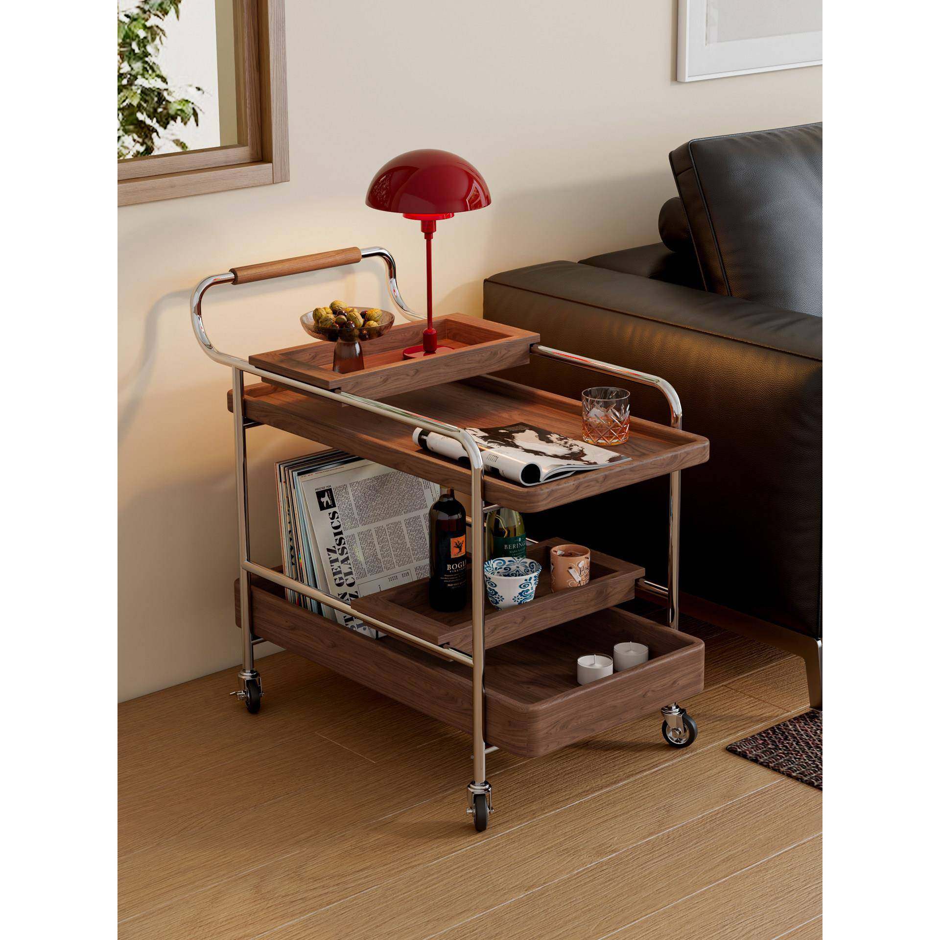 实木沙发几可动小推胡车客厅边收纳储物置无品牌/移物架带轮桃木,住宅家具,移动边几/推车,淘宝优惠券,粉丝福利购,淘宝优惠卷