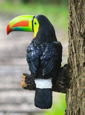 庭院布园置假树鸟彷真鹦鹉嘴鸟花装饰TB16047摆饰别墅动巨物挂田