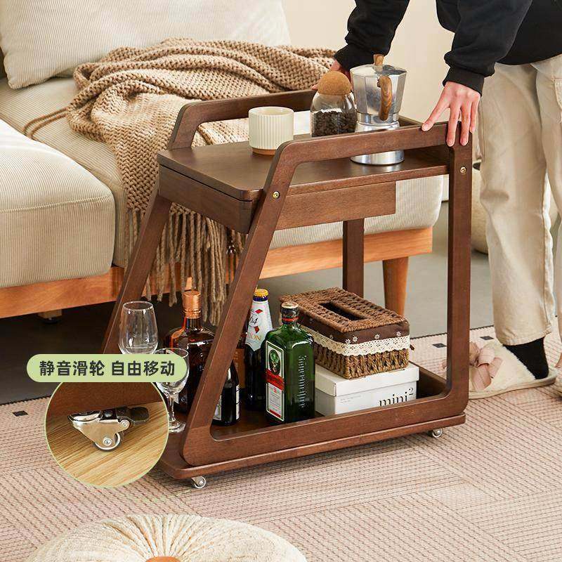 实木几茶几可沙移动带轮茶发边柜客厅台轻奢边高级感小推车置物架,住宅家具,移动边几/推车,淘宝优惠券,粉丝福利购,淘宝优惠卷