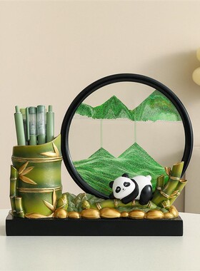 创意胸有成竹笔筒办公室桌面励志装饰摆件儿童摆件简约现代