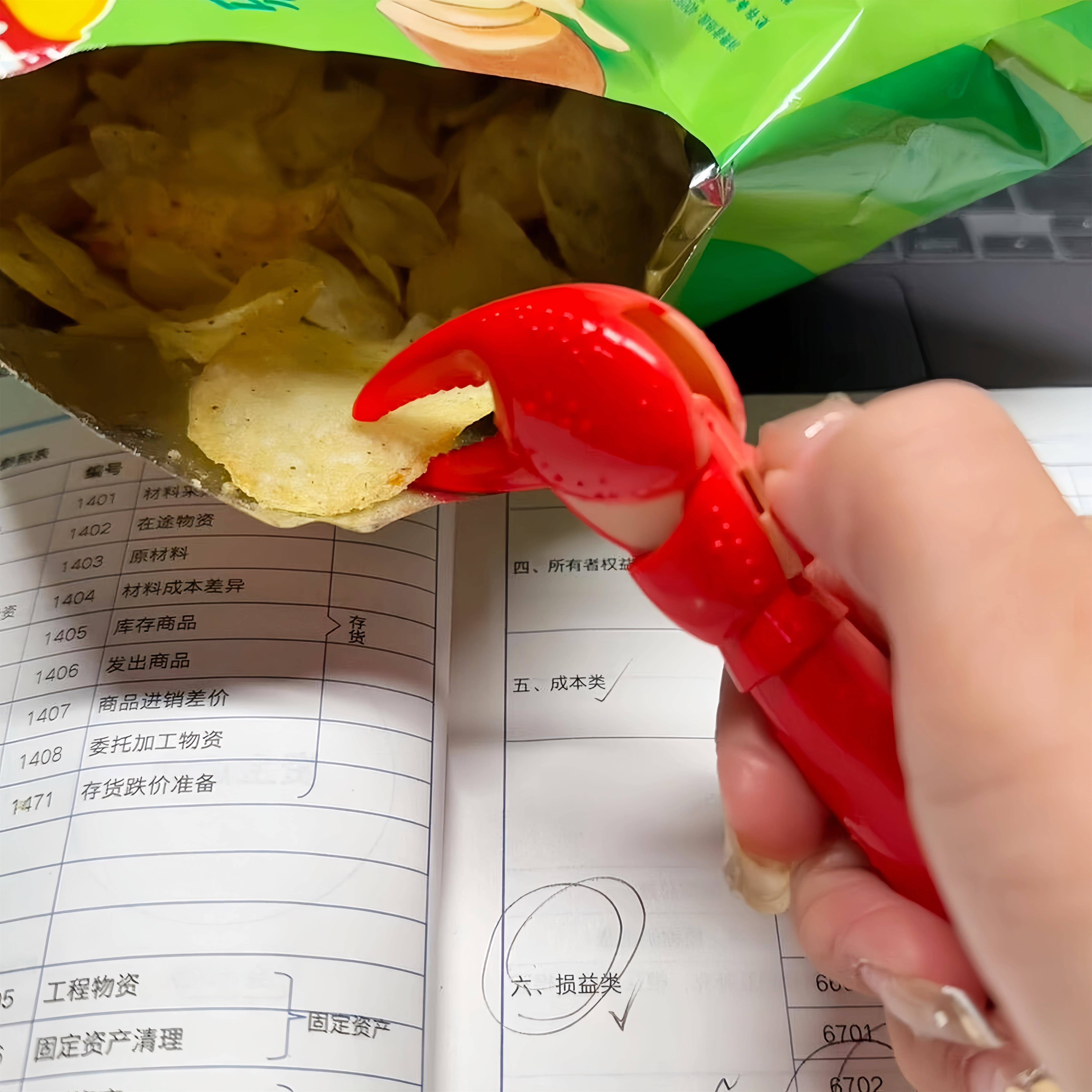 蟹笔网红爆款螃蟹钳子笔龙虾爪子创意中性笔按压珠可夹解钳压圆笔
