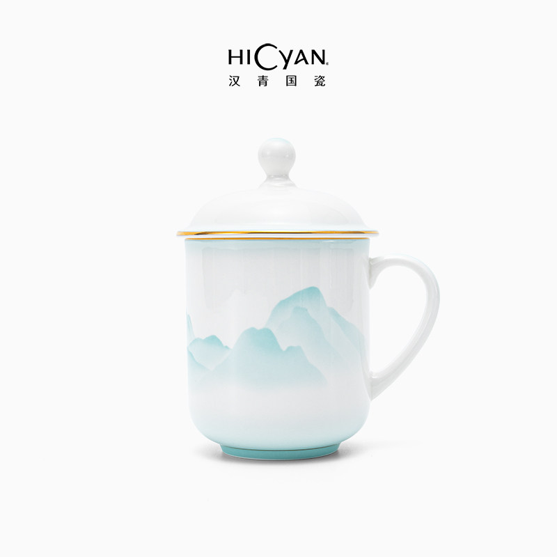 汉青国瓷「山水同光」2头和合会茶杯