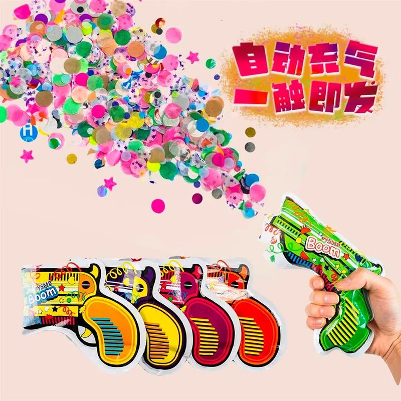 高质量礼花足自动充气礼花枪毕业生日派对气球JT