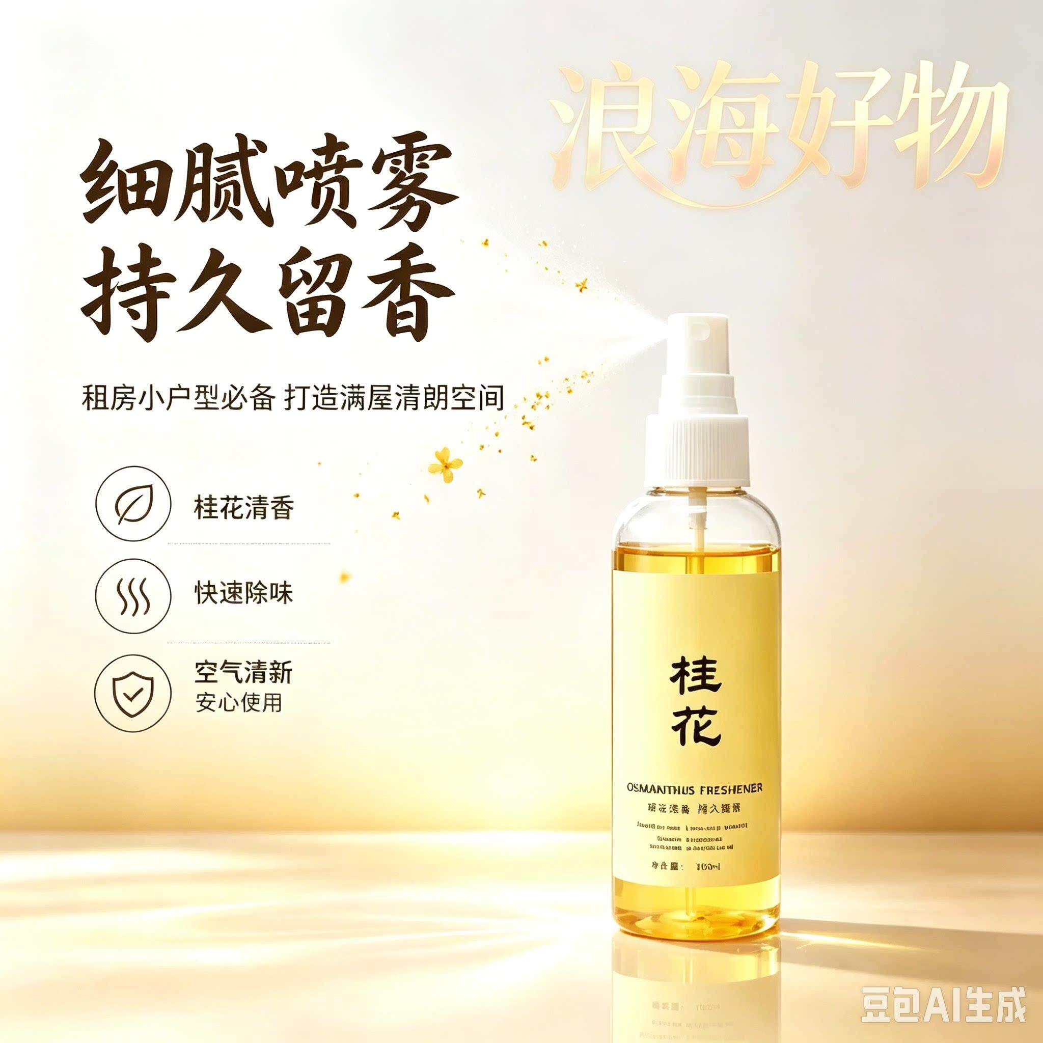 花香水桂家用卧室生卫间除臭车载空气清新剂R持久PEJ空气净化喷雾