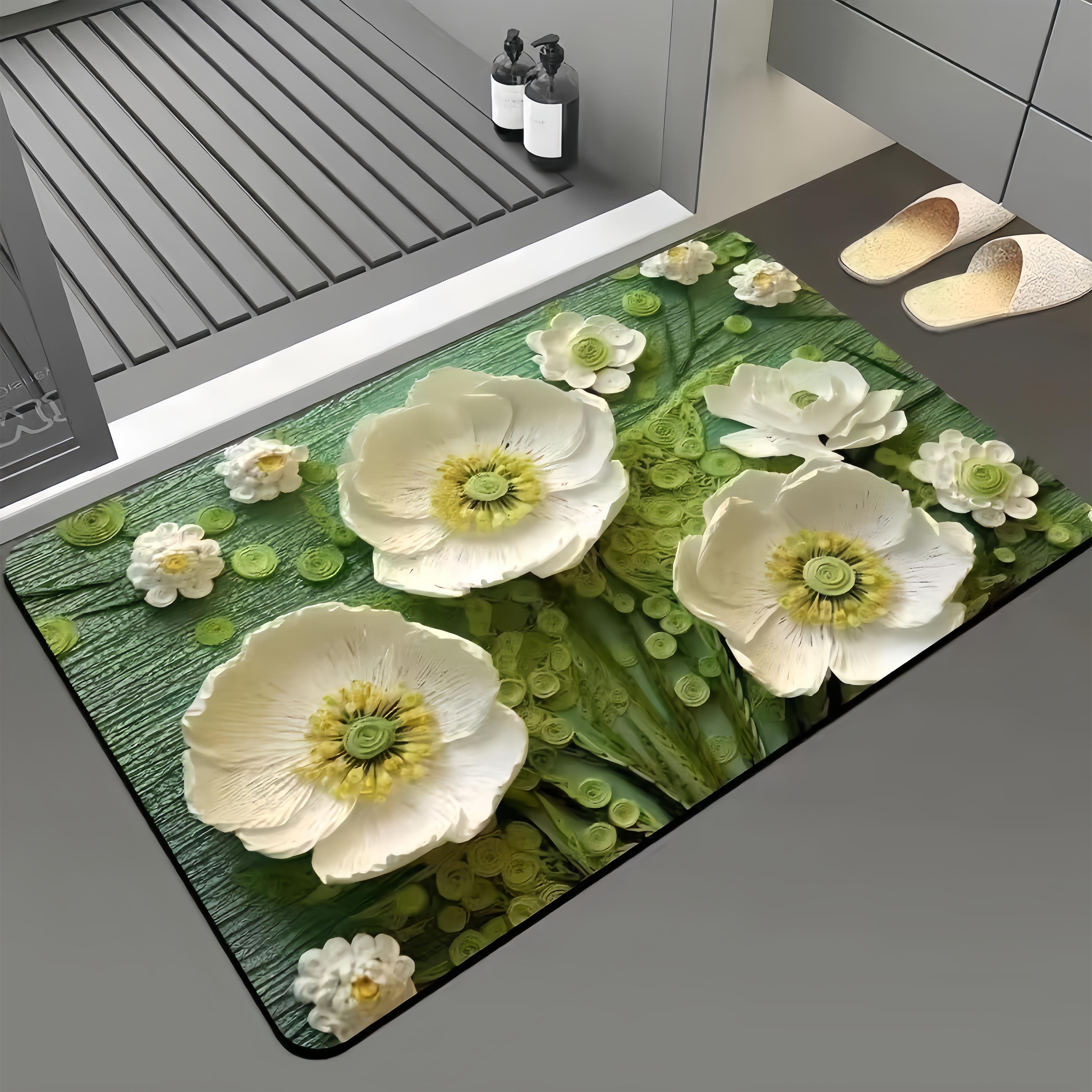 硅藻泥新款立体浴室吸水地垫卫生间防滑垫家用厨房厕所入户门口垫