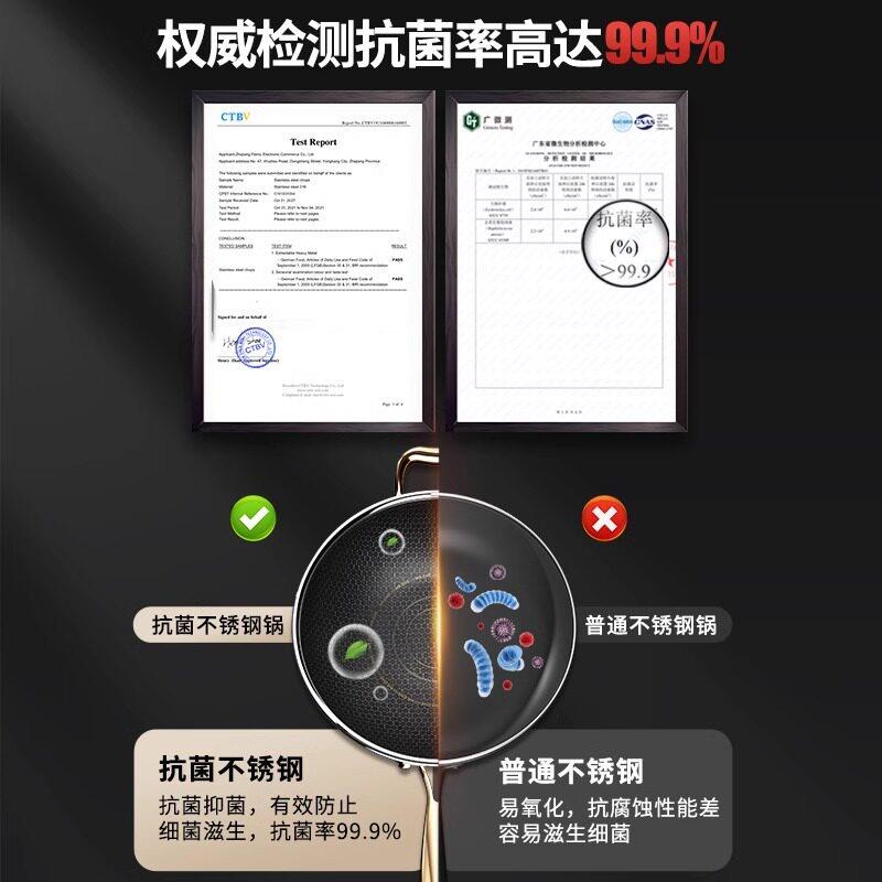 德国3涂1不锈钢家用6炒锅微锅压锅无FZY-2-17油烟不沾锅平底无层