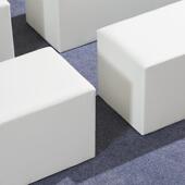 3凳Y会展展BLM户外婚司礼活动长条白色方子沙发矮软包黑秀单车人