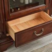 美式 全实木单门酒柜75cm客厅电视边柜玻璃门展示柜餐厅餐边柜Z292