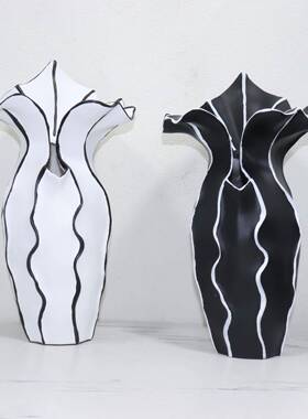 现代简厅约百合花器花瓶树样脂家居摆件百合花瓶板房客厅茶几装饰