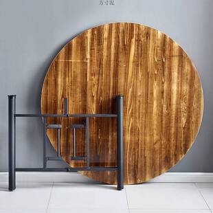 大圆桌12人家用餐厅宴席婚庆酒店农家乐饭店餐桌实木圆桌面带转盘