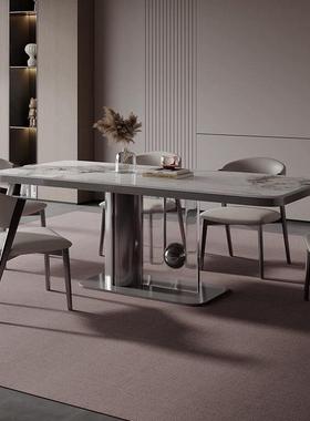 奢板DGP餐桌高端别墅意式家用石设计长方师形轻奢大理石微晶石岩