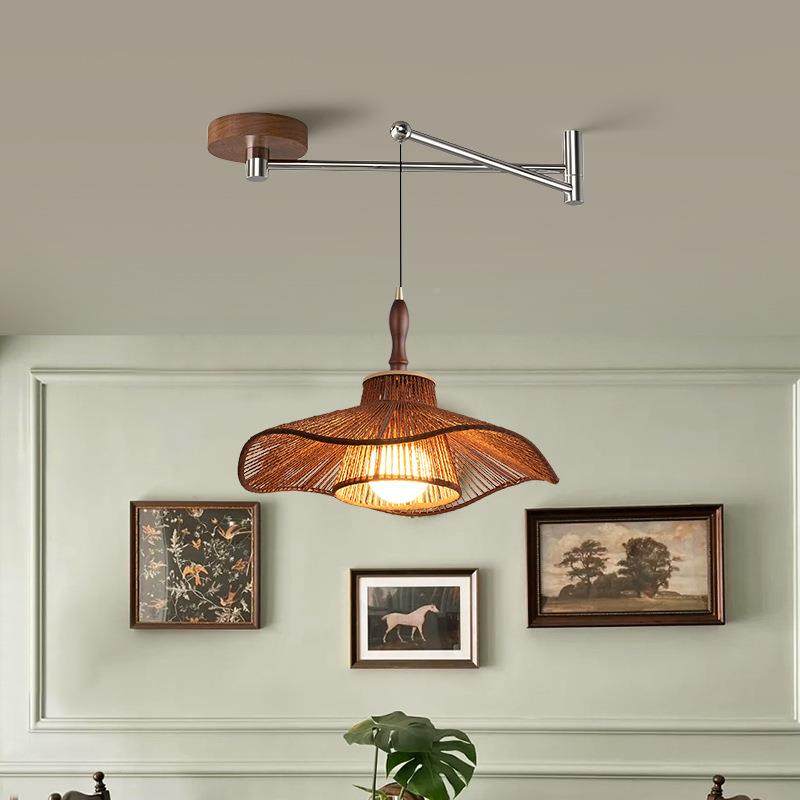 中古风摇臂餐厅灯吊诧复古寂风麻帽绳个性草吧台灯民宿餐352桌饭,家装灯饰光源,智能吊灯,淘宝优惠券,粉丝福利购,淘宝优惠卷