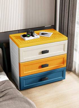 现代简约头床柜小储物柜简易塑OQB料抽屉式卧室家纳用小型床柜边