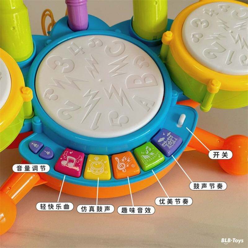 儿童架子鼓电动灯光爵士鼓架子鼓宝宝早教音乐鼓打乐器玩具情感丿