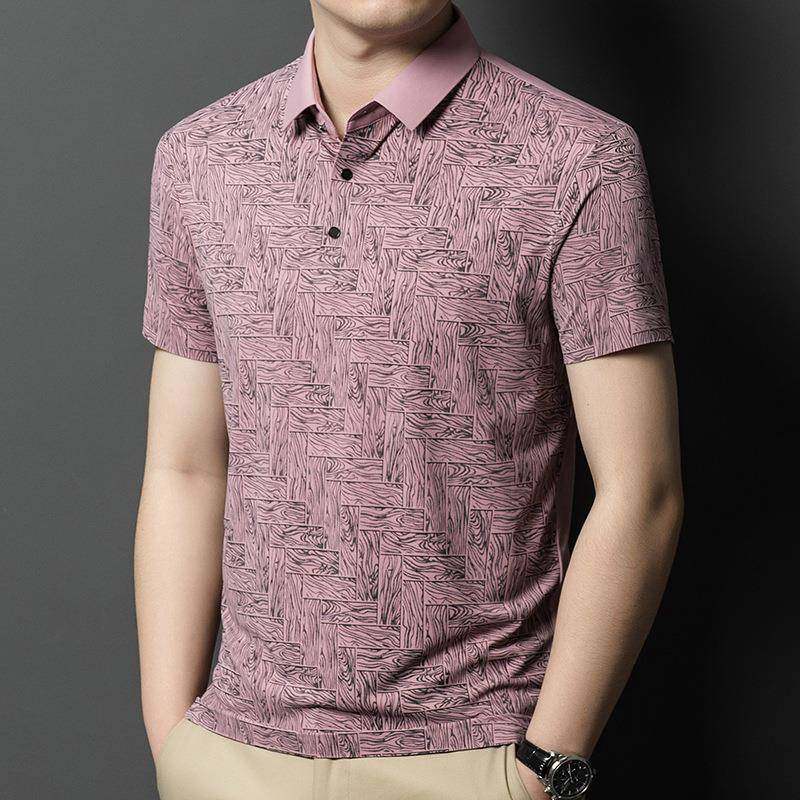 GIS闲夏季高冰丝透气短男士polo薄款翻领档男t袖恤新款商务休polo