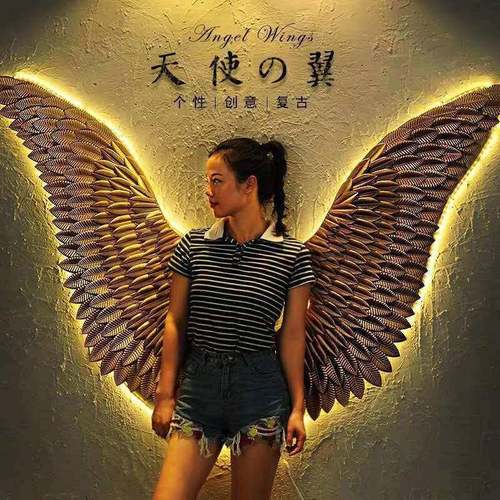 工ZEQ艺业风品墙面装饰挂件壁饰挂饰墙壁酒膀吧装饰复古铁翅壁挂