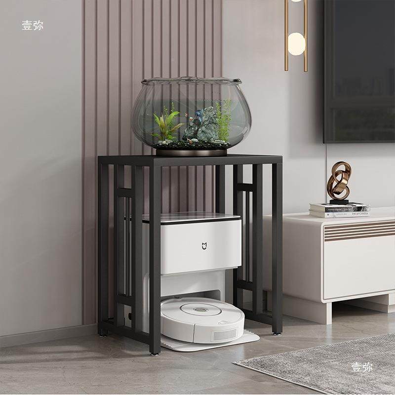 扫地机器置物架饮水机沙铁艺花架客厅电视柜旁发人边几收00213纳