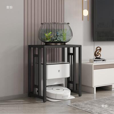 扫地机器置物架饮水机沙铁艺花架客厅电视柜旁发人边几收00213纳