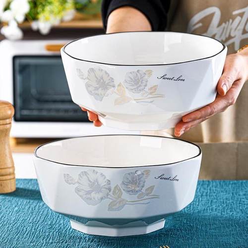 新套款甜蜜8蜜件套6只六+角盘1只大汤碗VDF+1只大汤勺陶瓷餐具装