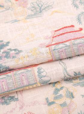 厂新IKG端家现货直销高冬季款国风丝绒四弹刺绣汉面服面料