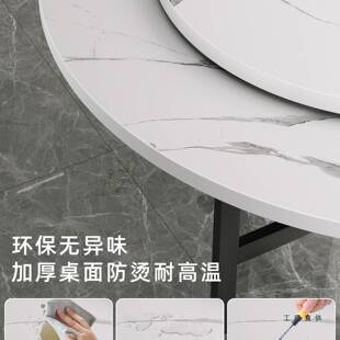 圆桌客厅家用小户型可折叠大圆餐桌10人饭桌餐厅圆形实木吃饭桌子