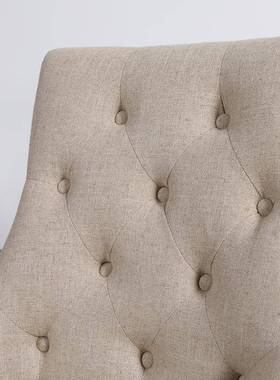 9EVOC欧式现代简餐椅用美约式实木布软包餐厅椅欧式艺休闲书家桌