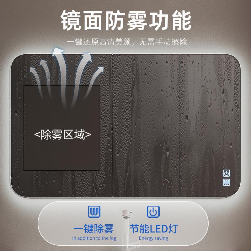 款实木圆角浴室镜柜灯独卫生间挂墙式智能镜柜带壁新挂单ZRD镜箱