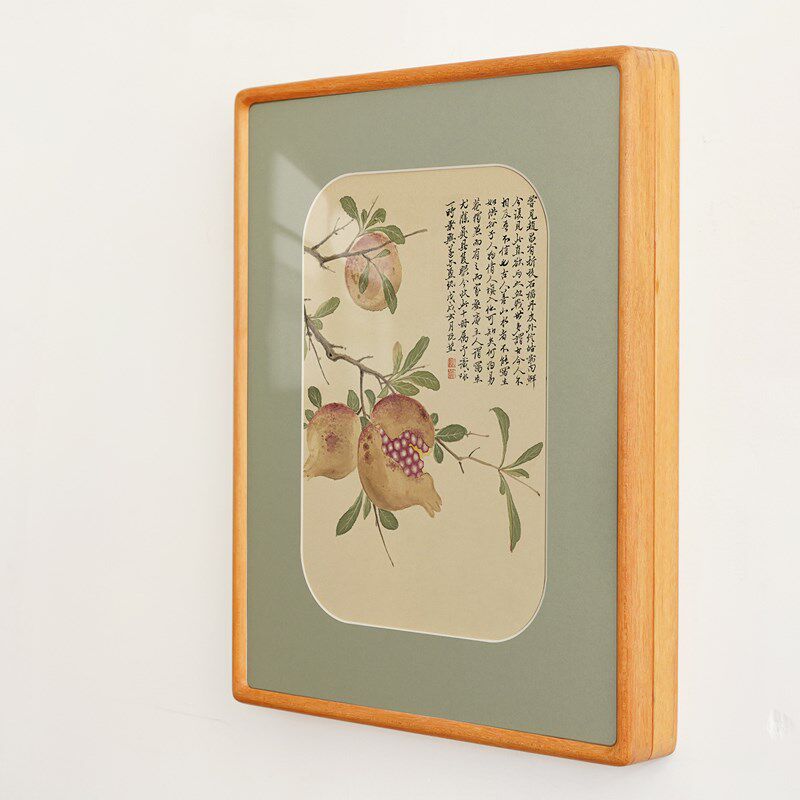 竖版电表箱装饰画黑胡桃柚木榫卯框弱电箱盒遮挡网红高级感竖款画