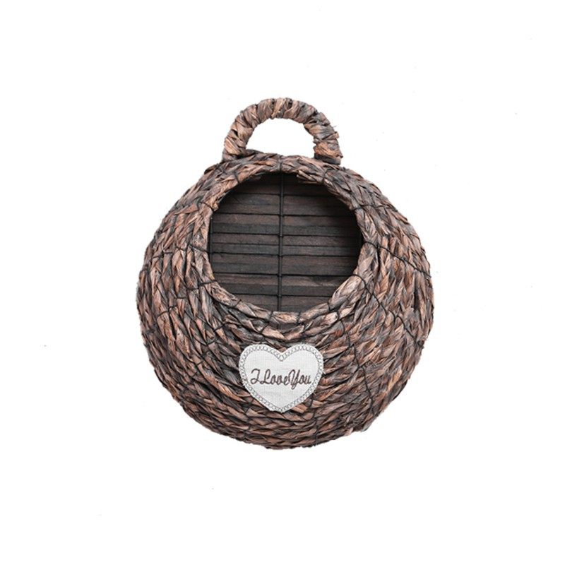 藤编壁挂花篮柳编花篮墙壁装饰花蓝挂墙花盆墙壁花盆插花吊挂花篮